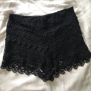 High Waisted Crochet Lace Shorts